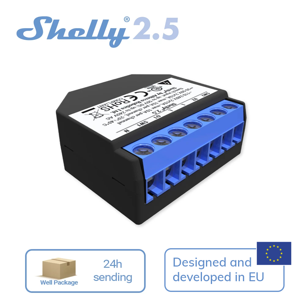 Shelly Relay Module - Shelly 2,5 умный дом двойное реле