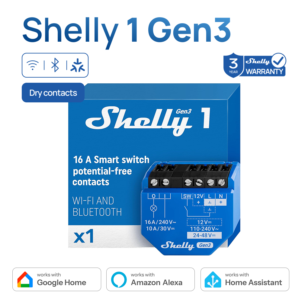 Shelly Relay Module - Умное реле Shelly 1 Gen3 с