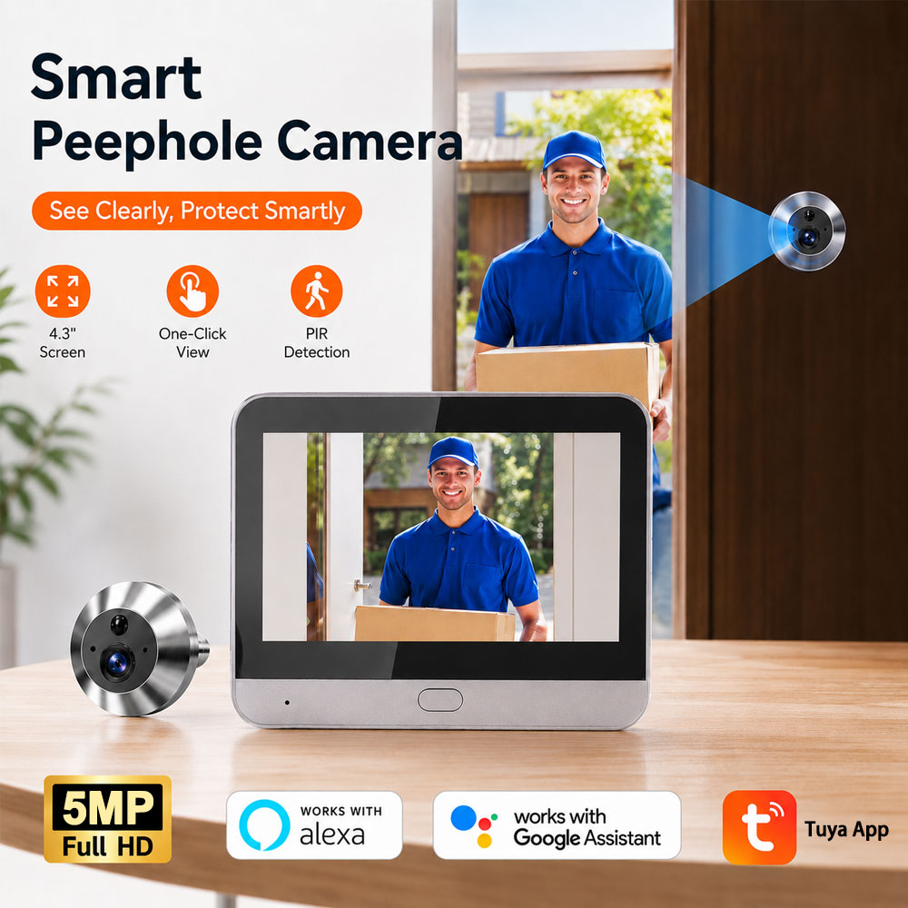 Умная камера Tuya 5MP 140° °   – обзор и цена Smart Doorbell Wired